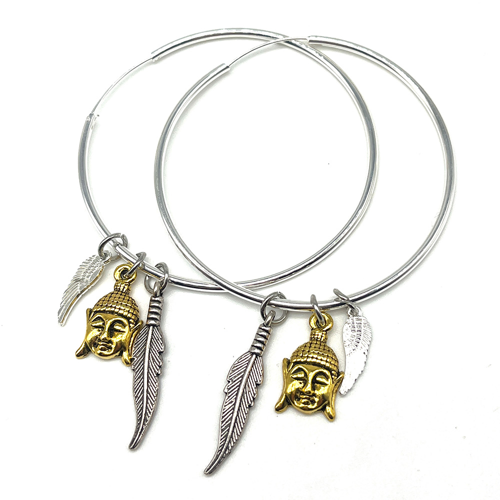 Sacred Spirit Sterling Silver Hoop Earrings