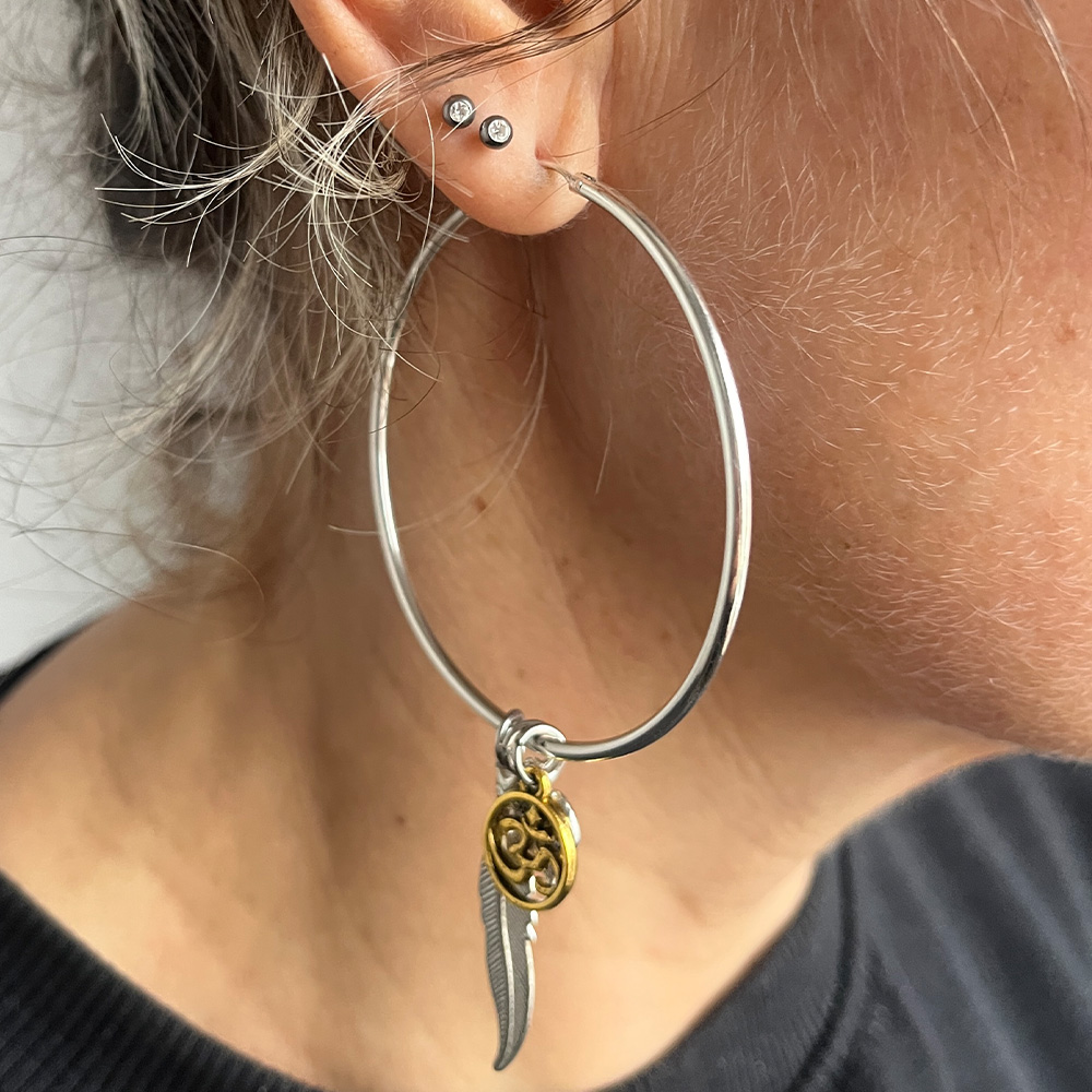 Sacred Spirit Sterling Silver Hoop Earrings