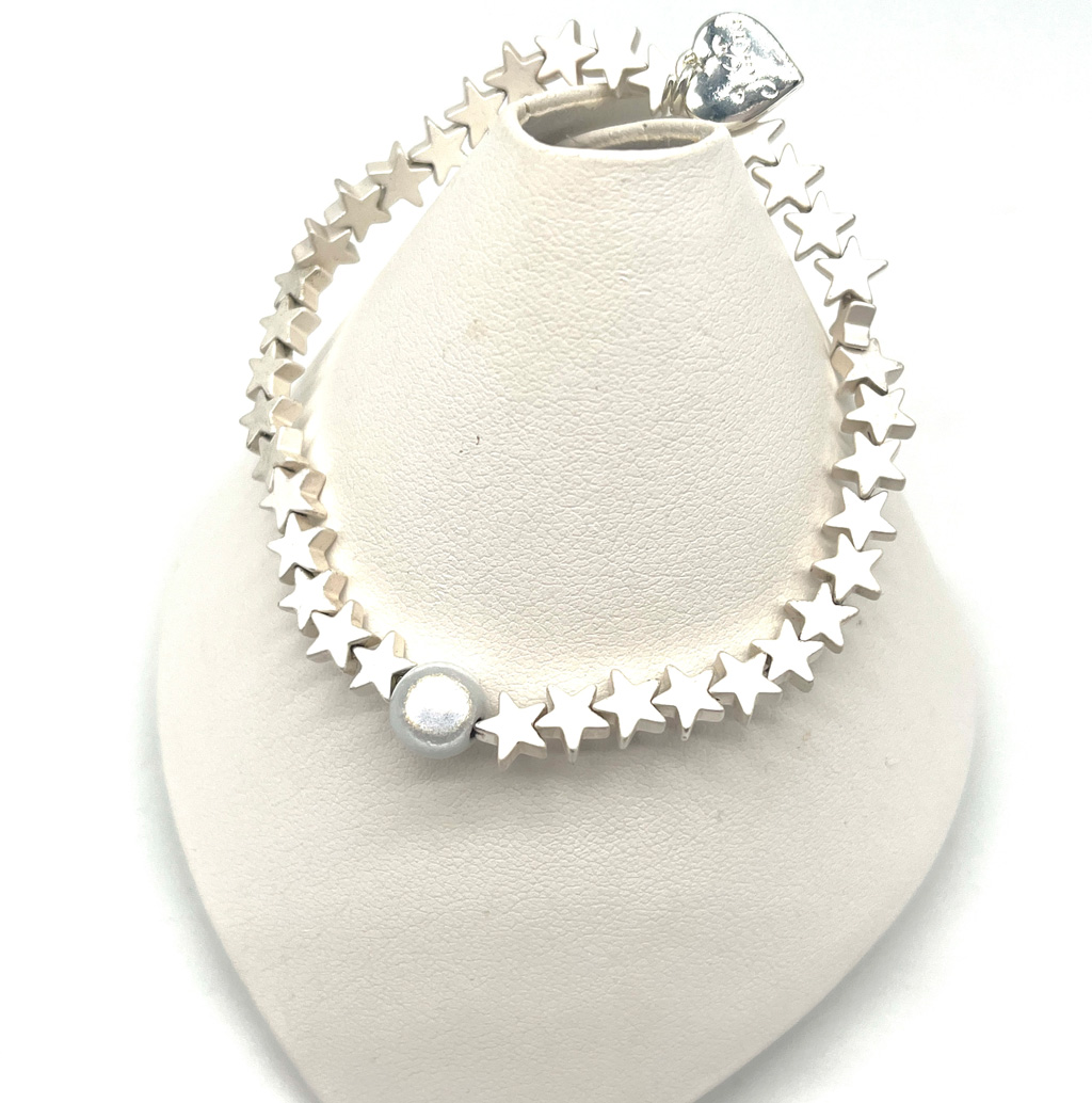 Hematite Star Bracelet With Moon Bead