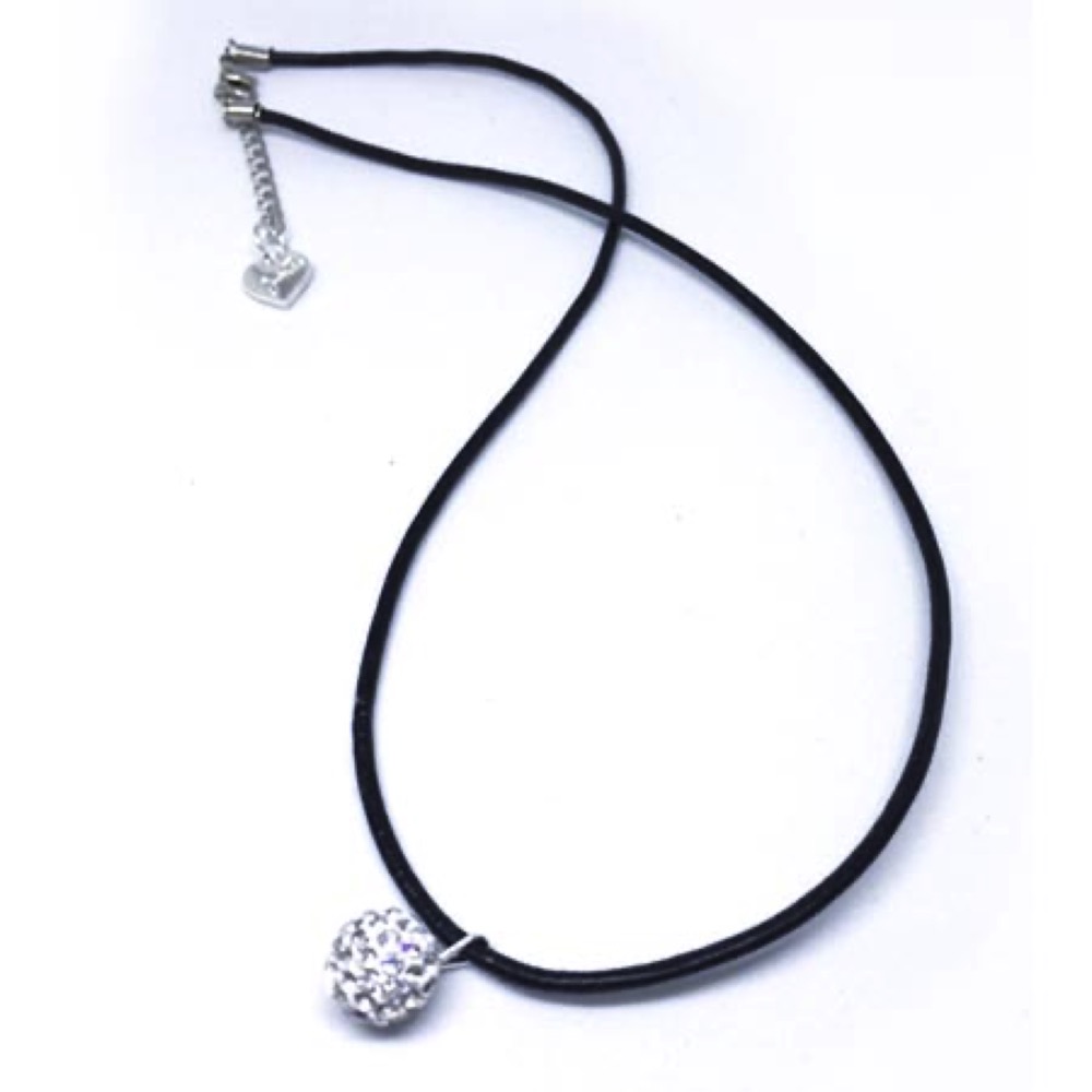 Black Leatherette Sparkle Necklace