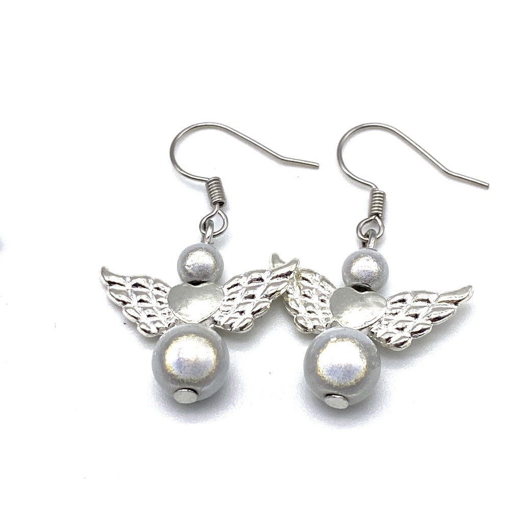 Angel White Earrings