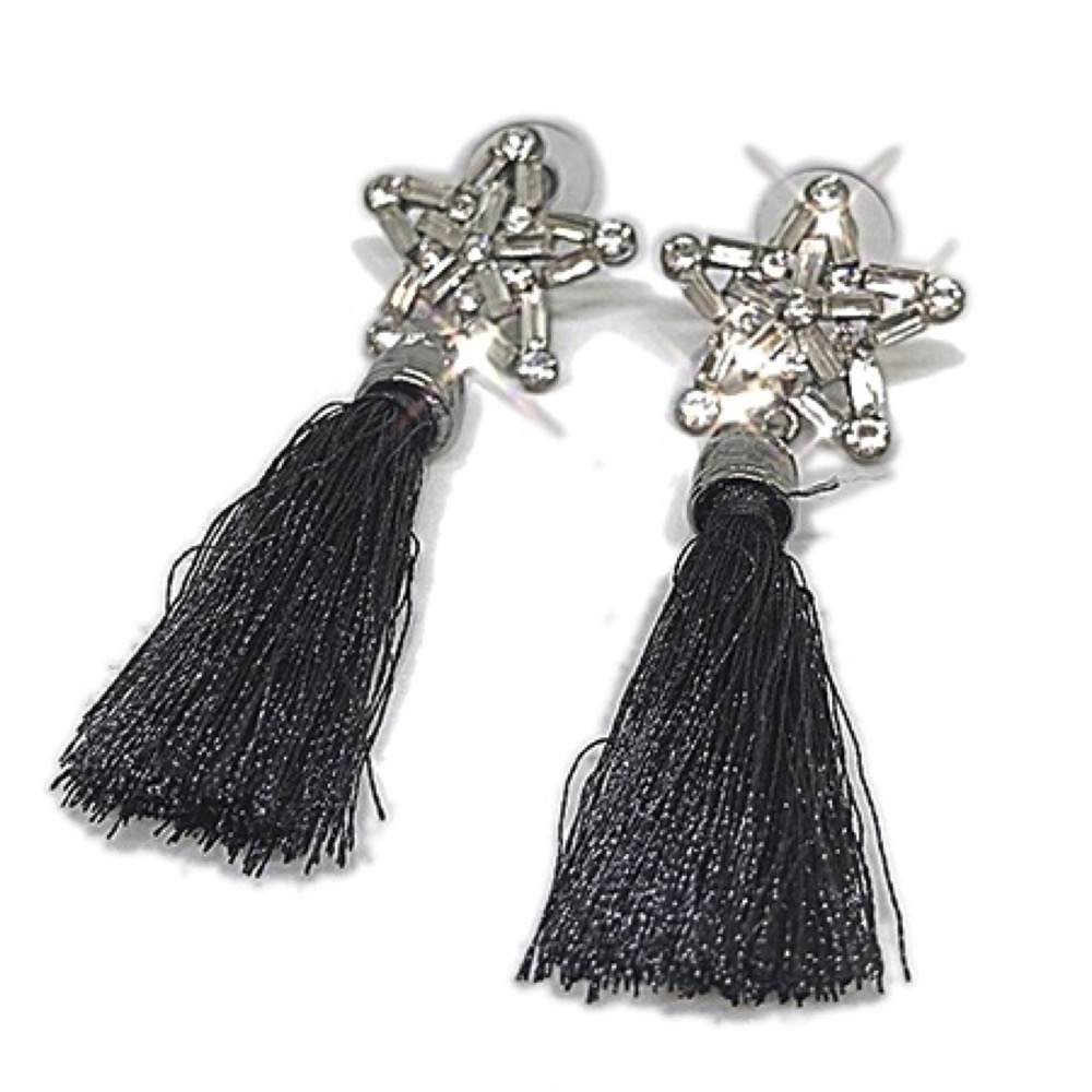 Star Crystal Tassel Earrings