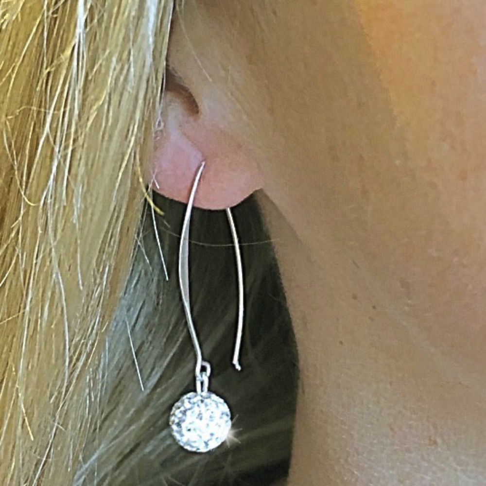 Sterling Silver Sparkle Fish-Hook Earrings