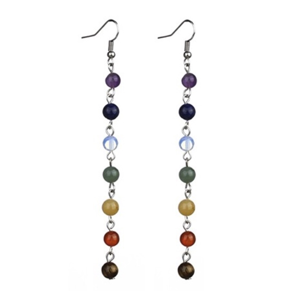 Chakra Long Dangle Earrings