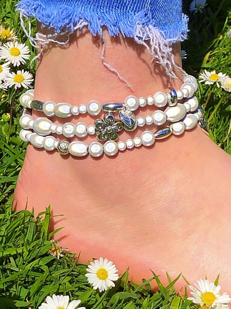 White Vintage Anklet