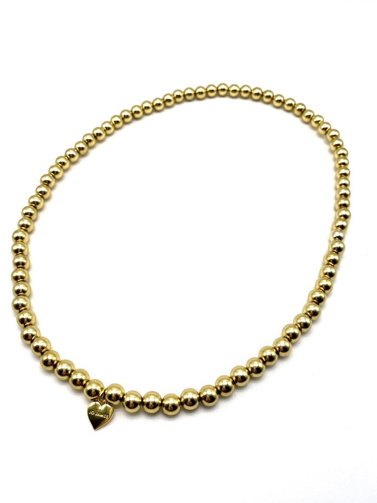 Mid Bead Gold Short Necklace