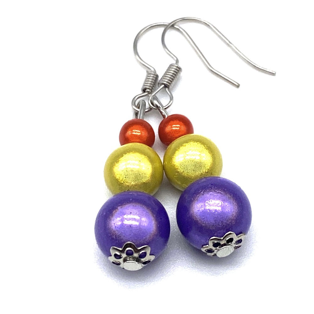 Multi Colour Triple Drop Earrings