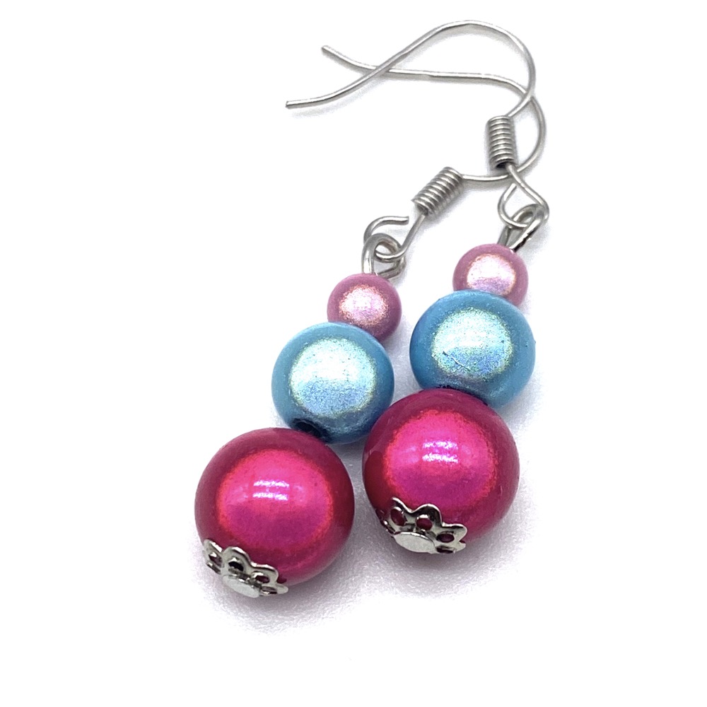 Multi Colour Triple Drop Earrings