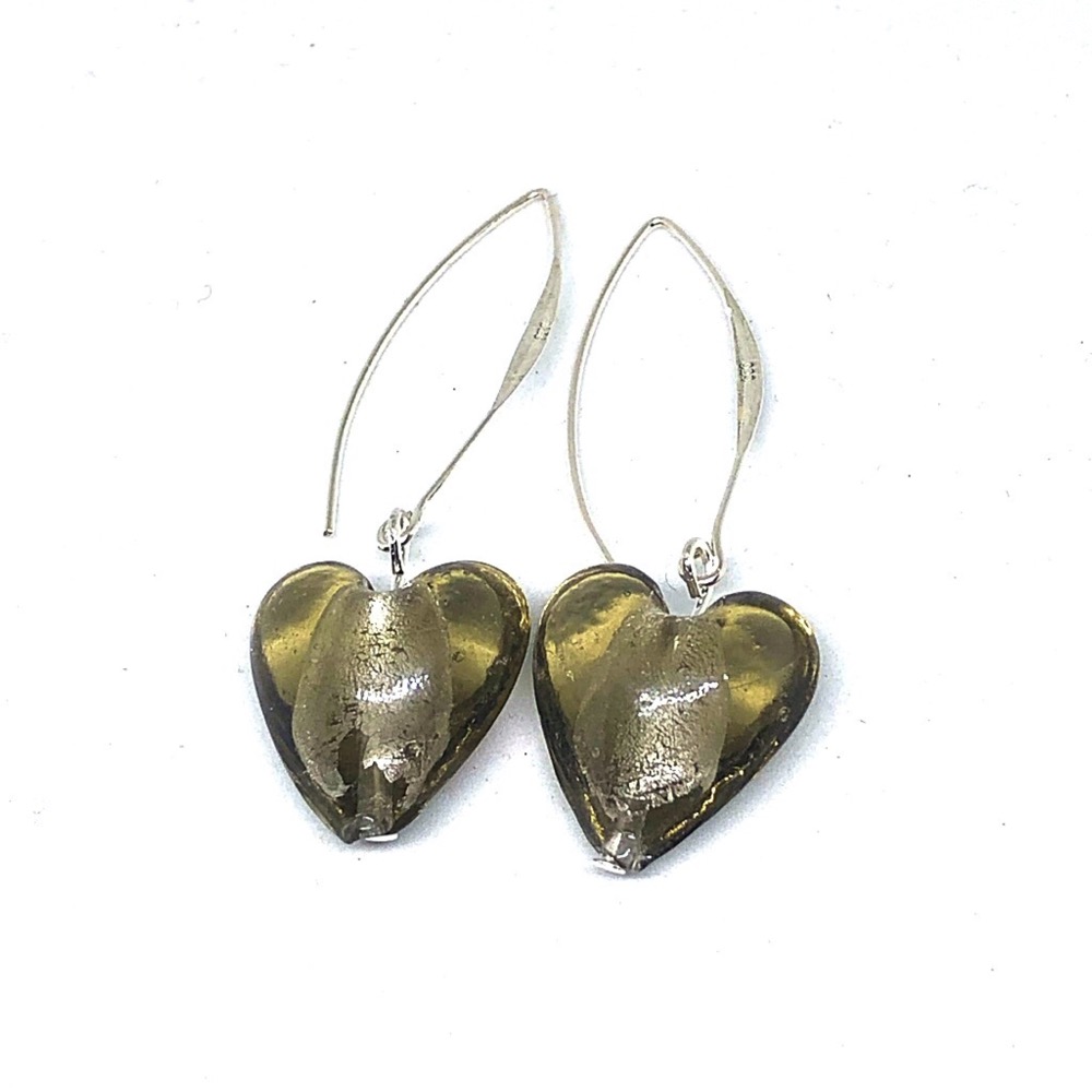 Lampwork Heart Earring