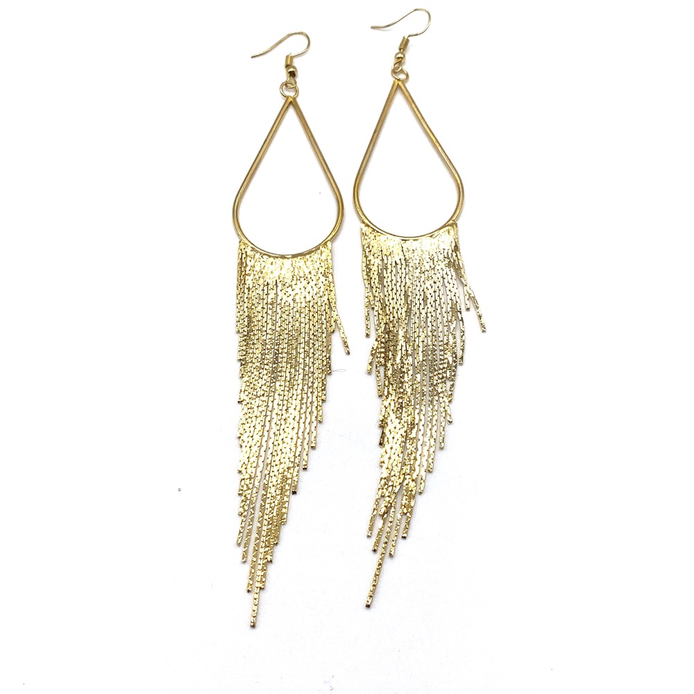 Gold Curtain Earrings
