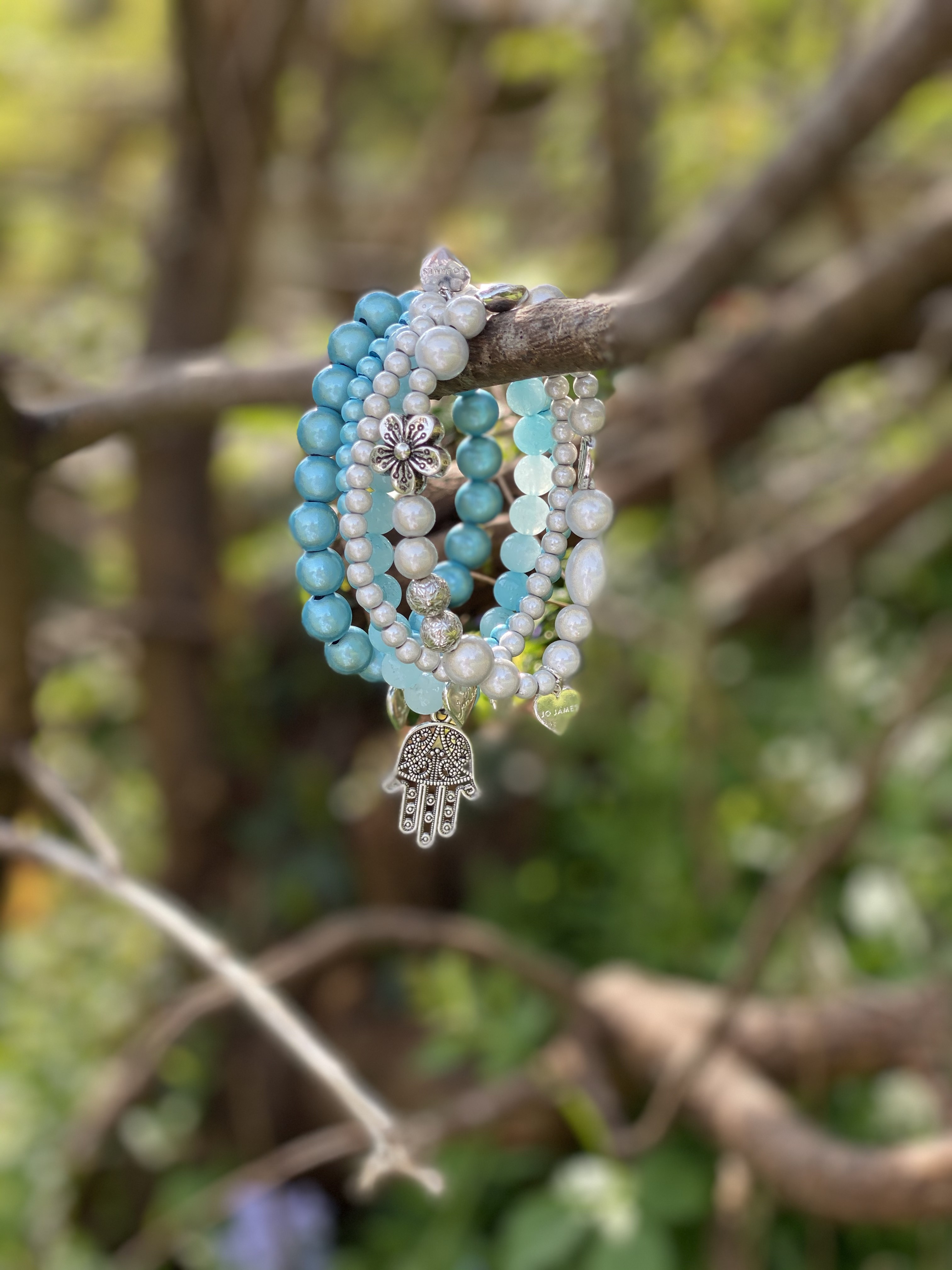 Blue Jade Bracelet - Round Beads (NJBA052) – New Jade