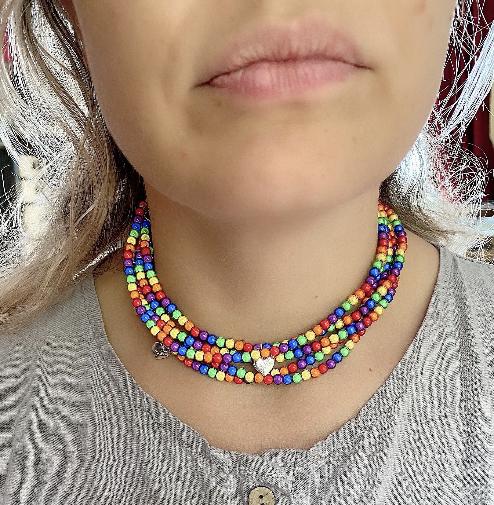 Rainbow Skinny Necklace