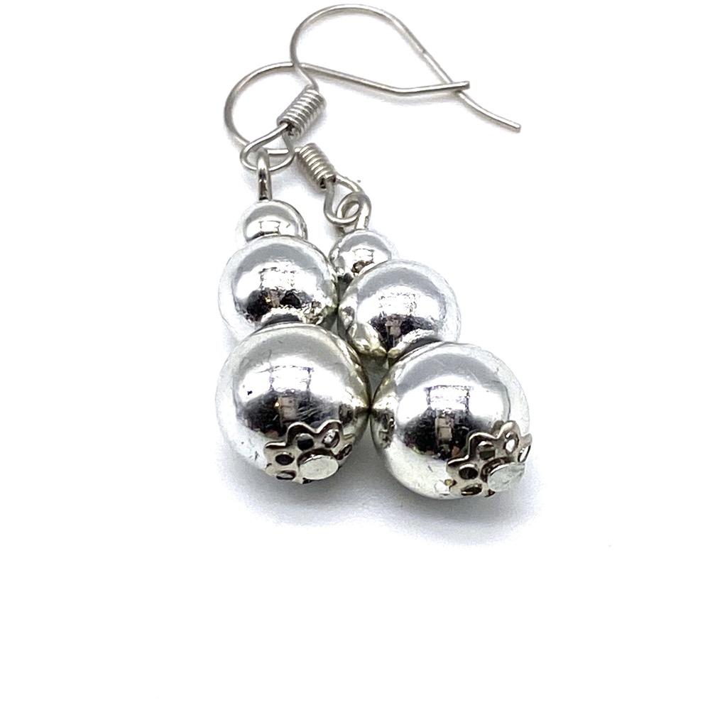 Silver Triple Drop Earrings