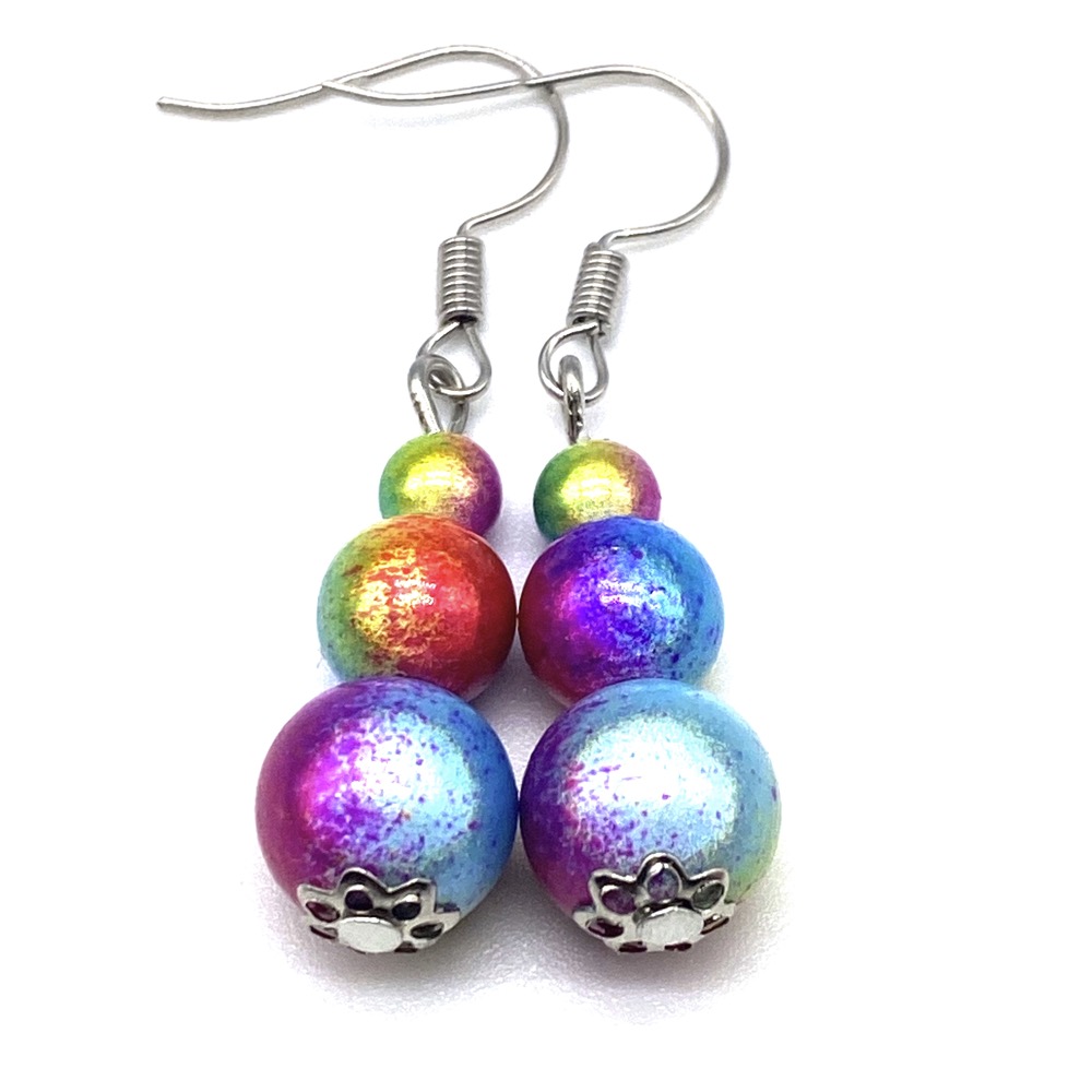 Triple Drop Colour Splash Earring