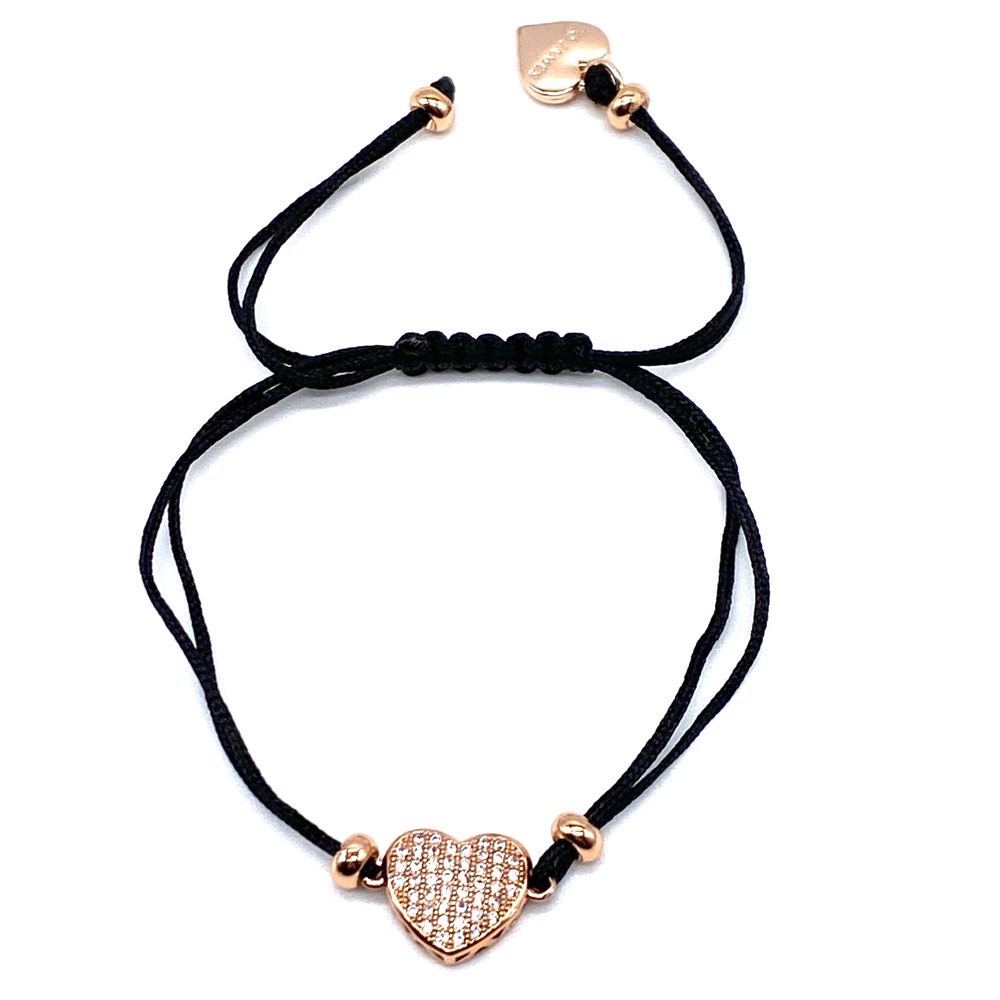 Rose Gold Heart Cord Bracelet