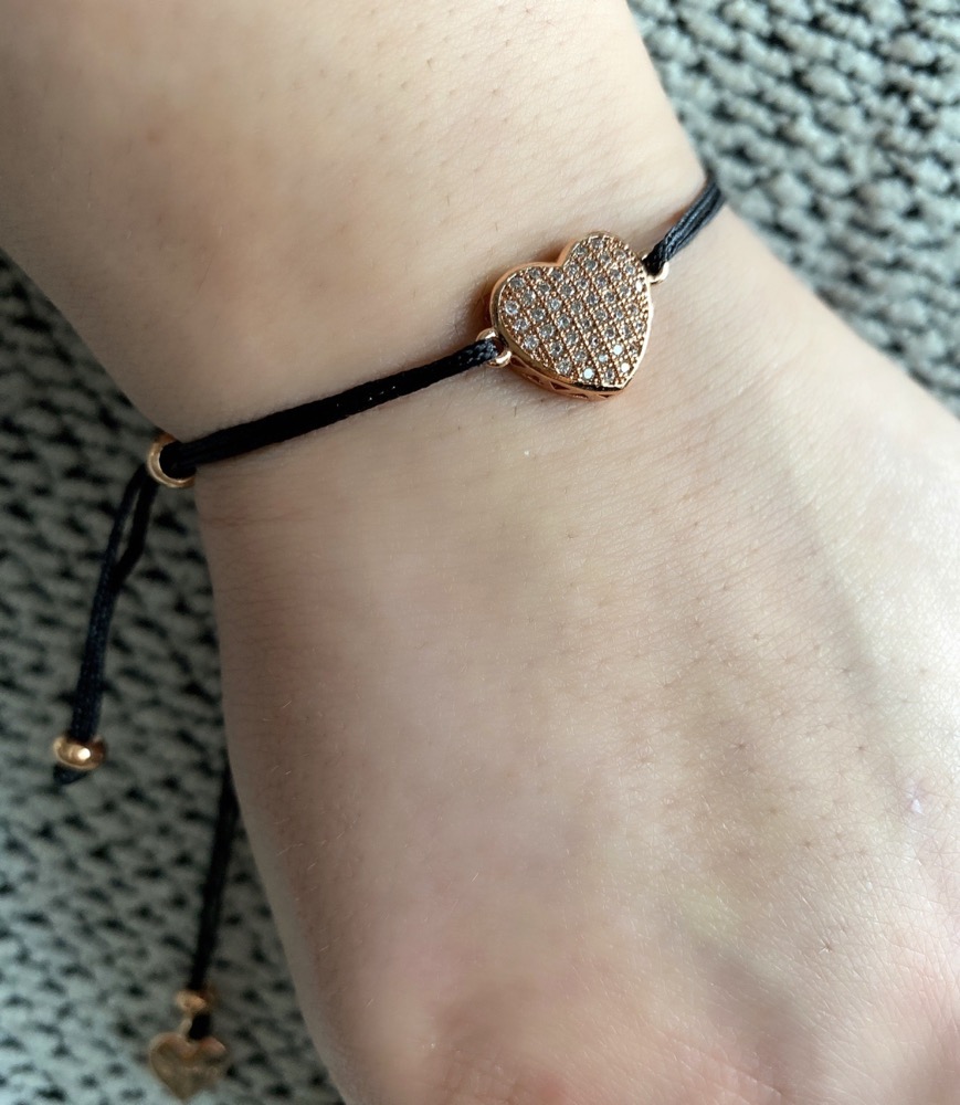 Rose Gold Heart Cord Bracelet