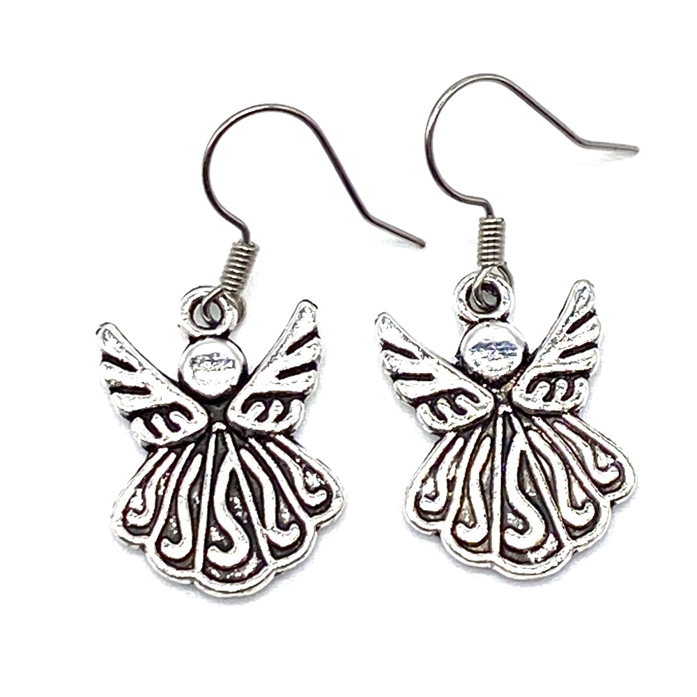 Angel Silver Drop Earrings