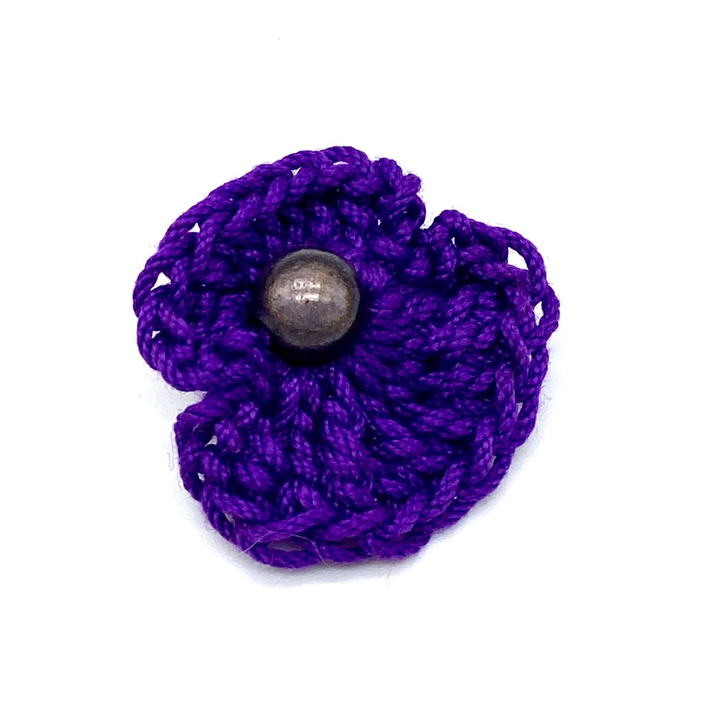 Purple Poppy Brooch Pin