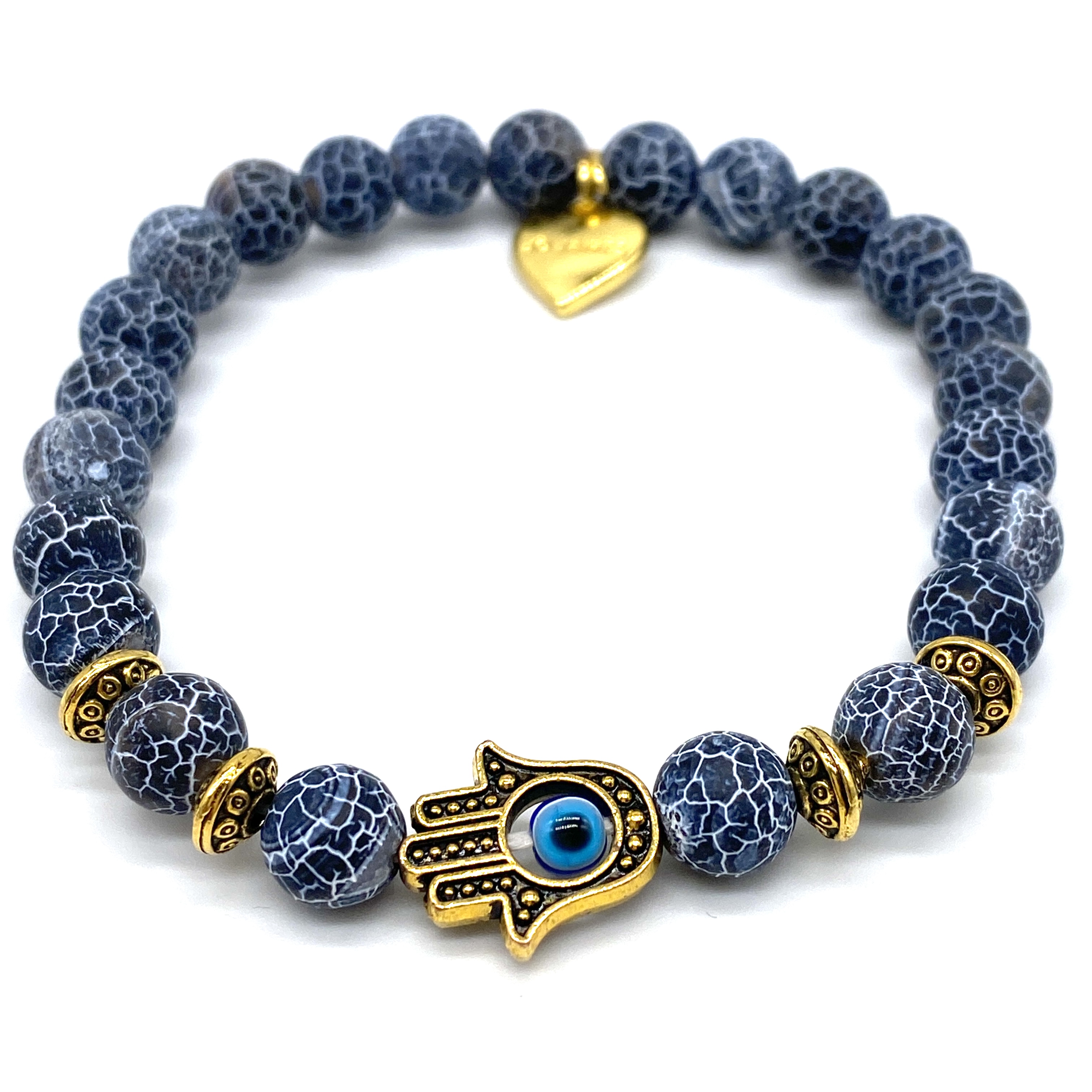 Agate Evil Eye Bracelet