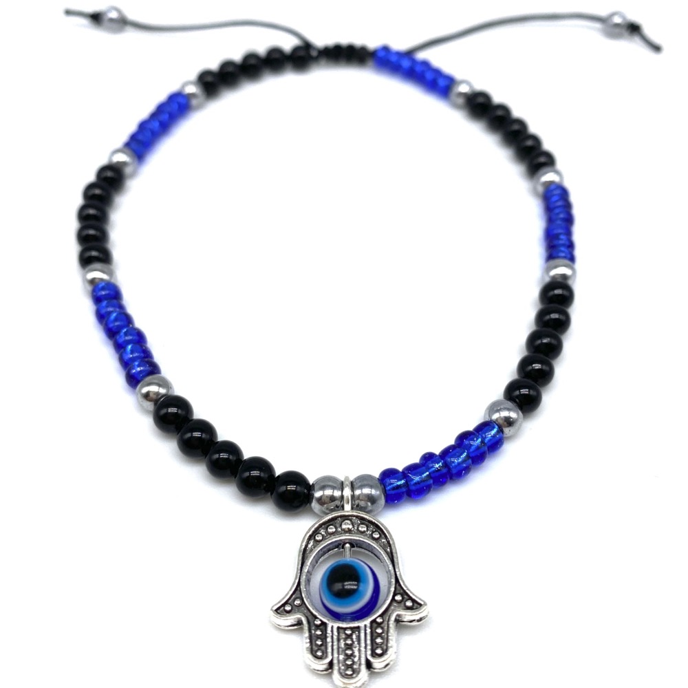 Obsidian Evil Eye Anklet