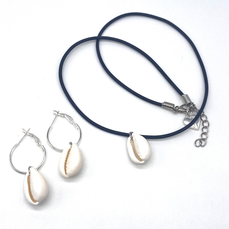 Cowrie Shell Necklace And Earring Set