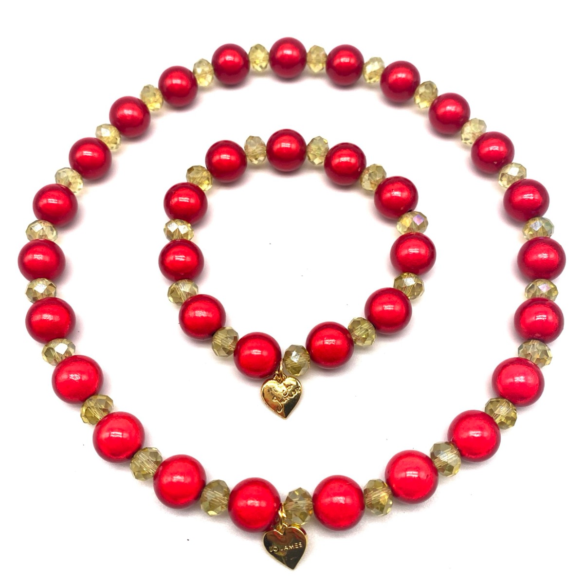 Crimson Festive Necklace And Bracelet Set