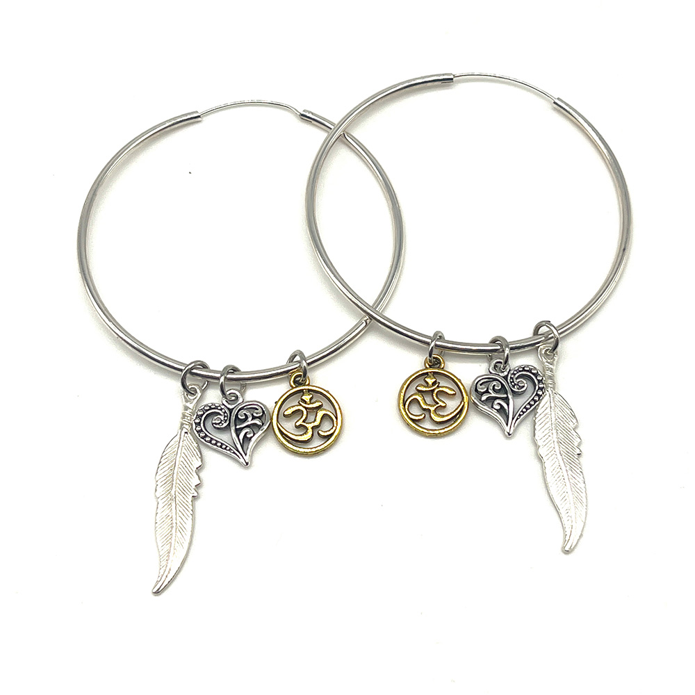 Sacred Spirit Sterling Silver Hoop Earrings