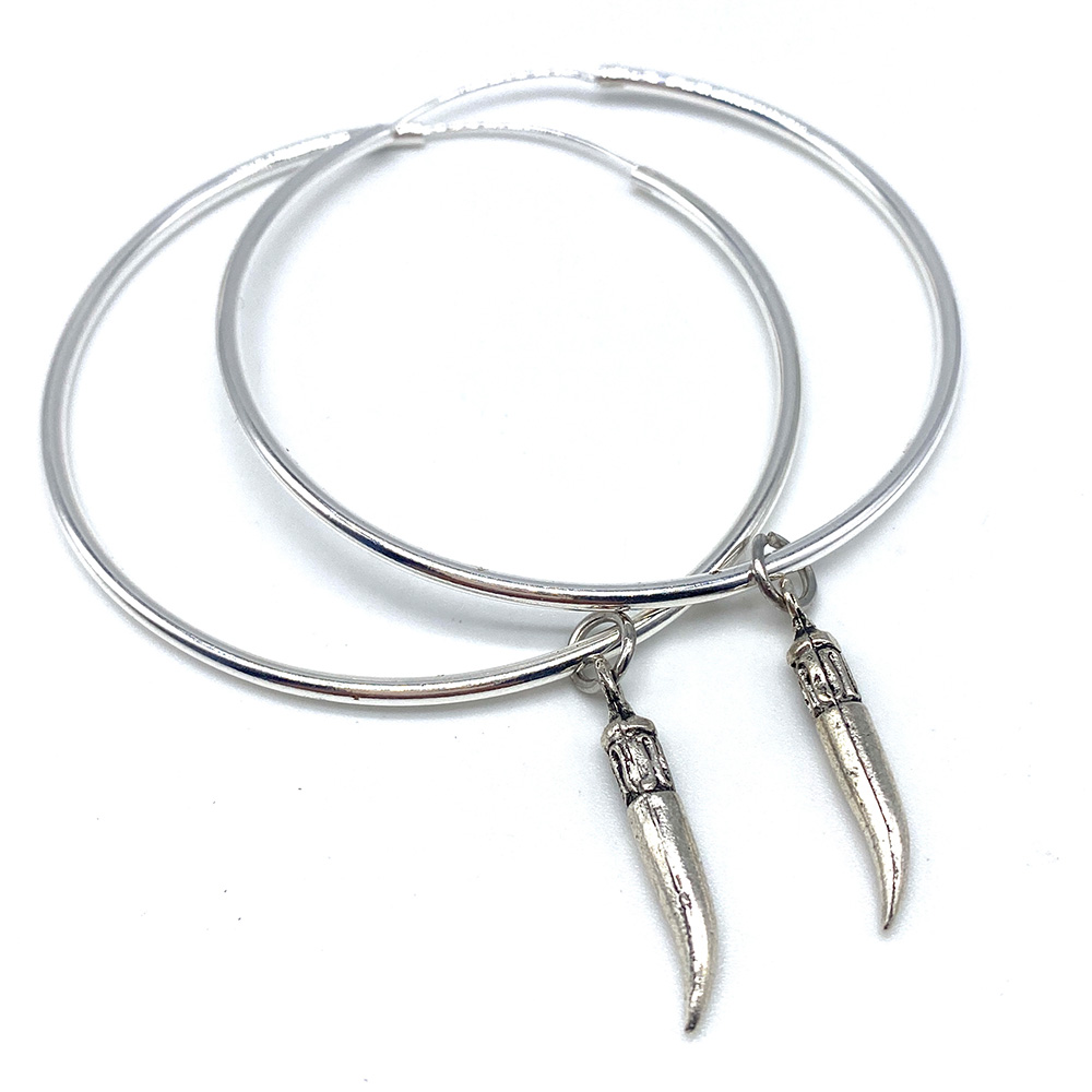 Sterling Silver Large Hoop Earrings
