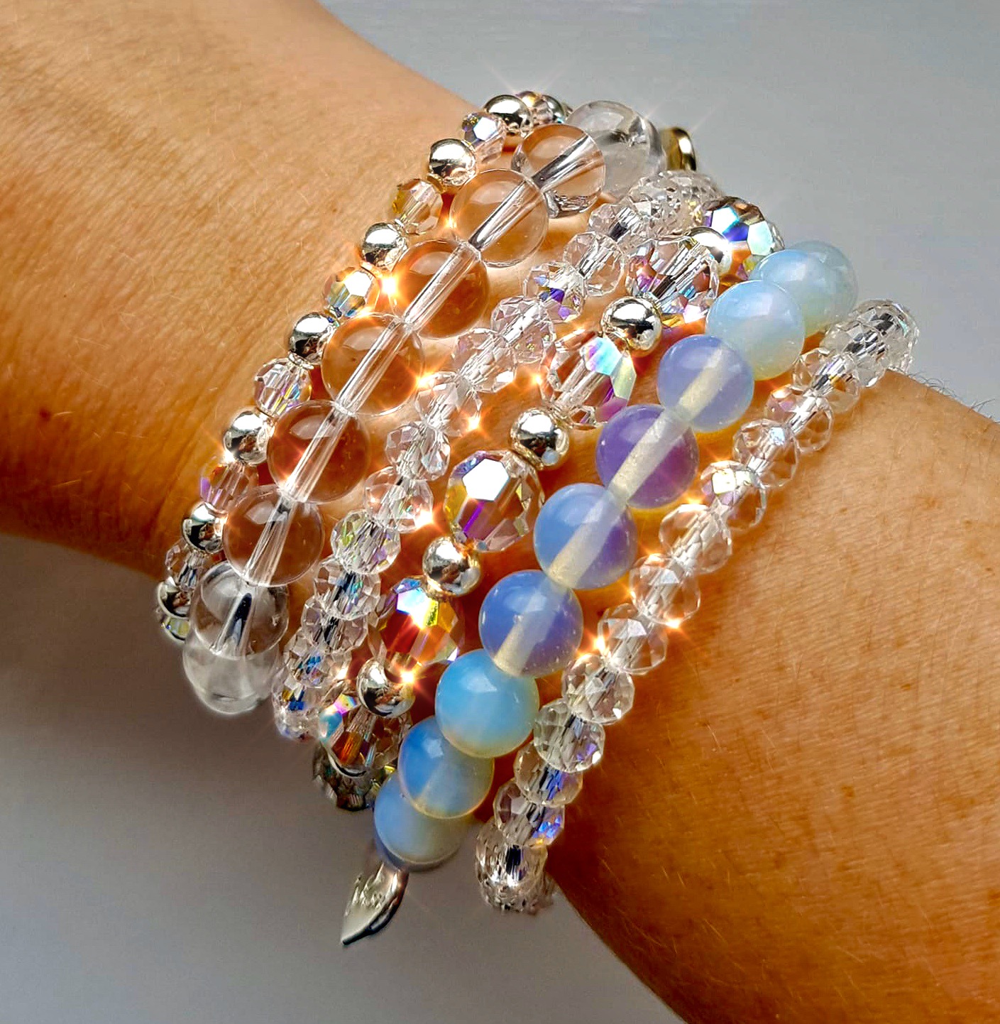 Crystal Spacer Bracelets Made With Love Jo James Jewellery