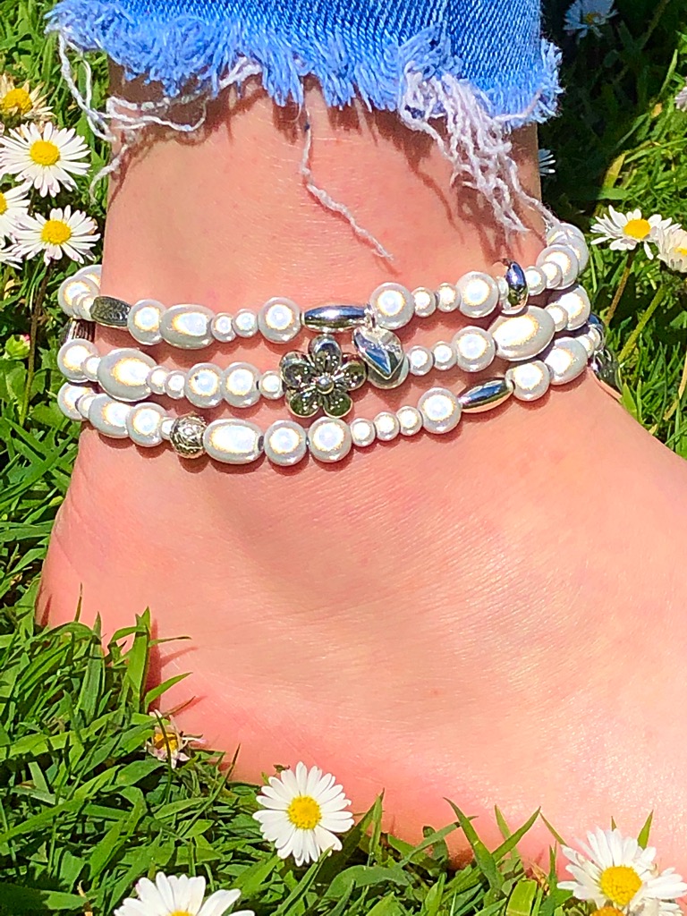White Vintage Anklet