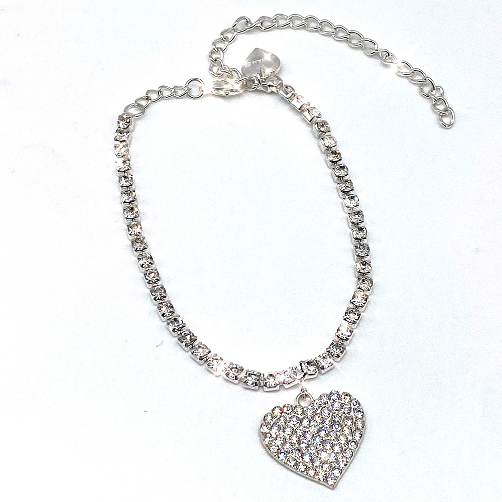 Sparkle Heart Anklet Made With Love Jo James Jewellery